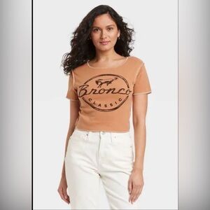Ford Bronco Women's Tan Crop Top